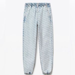 ALEXANDER WANG SIGNATURE logo DENIM JOGGERS